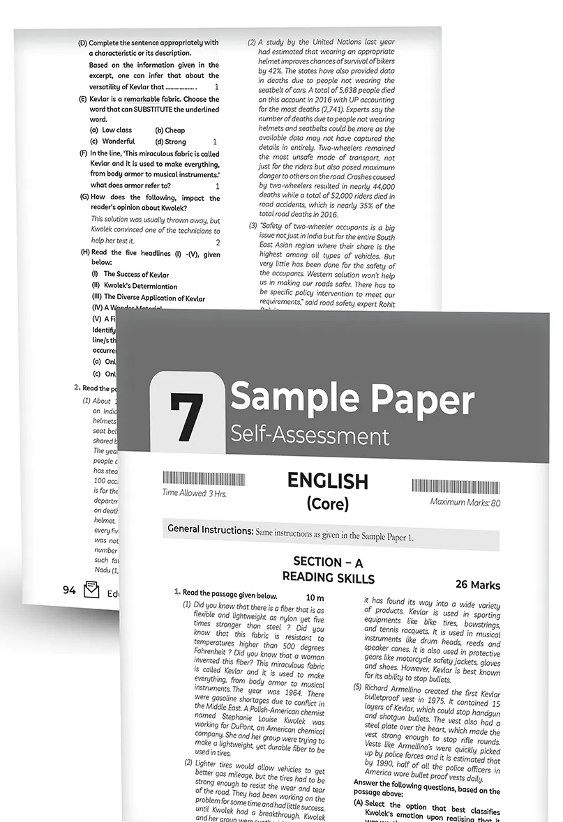Educart CBSE Sample Paper Class 11 English Core 202324